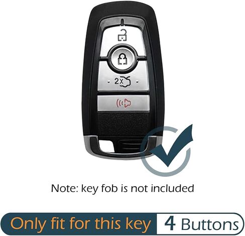 GFDesign 2 Pcs Silicone 4 Buttons Key Fob Cover Remote Case Keyless Rubber Protector Holder Compatible with 2019 2018 2017 Ford Fusion Edge Expedition Explorer Mustang (Black) in Saudi Arabia