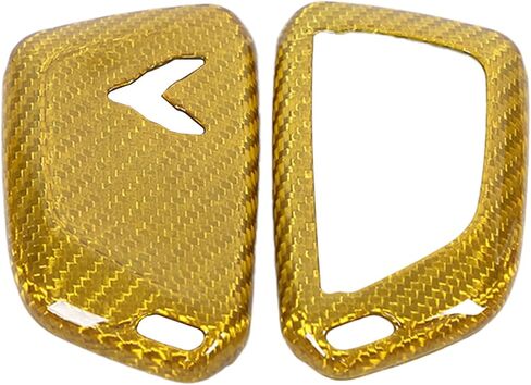 Corvette C8 Real Dry Carbon Fiber Key Fob Case Cover Compatible with Corvette C8 Stingray 2020-2024,Car Smart Remote Key Fob Cover Case Protection Shell Accessories (Yellow) in Kuwait