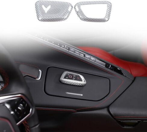 Corvette C8 Real Dry Carbon Fiber Key Fob Case Cover Compatible with Corvette C8 Stingray 2020-2024,Car Smart Remote Key Fob Cover Case Protection Shell Accessories (Yellow) in Kuwait