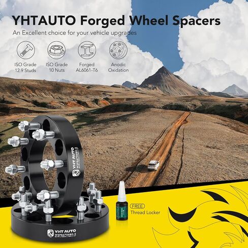 فواصل عجلات YHTAUTO 8x170 مم 1.5 بوصة تناسب Ford F-250 1999-2009، F-350 1999-2016، F-250 F-350 Super Duty، فواصل إطارات الرحلات مع مسامير M14x2 و12.9 درجة، تجويف محور 125 مم 8 عروة 2 قطعة محولات سوداء in Saudi Arabia