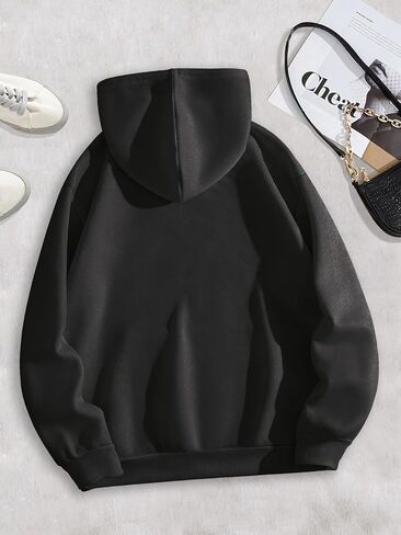 SHENHE Women's Cartoon Graphic Thermal Sweatshirt Casual Long Sleeve Drawstring Hoodie Pullover in Saudi Arabia