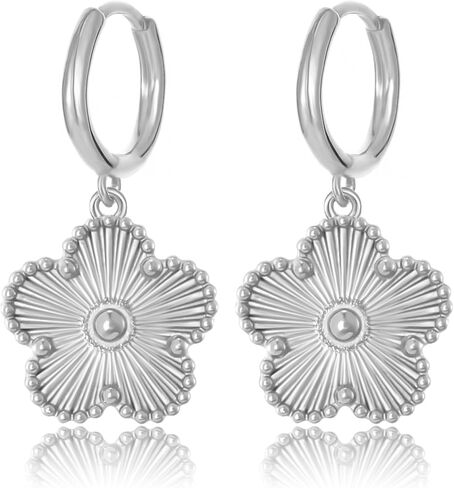 Gold Plated Five Leaf Clover Dangle Dot Earrings for Women Lucky Flower Jewelry in Kuwait