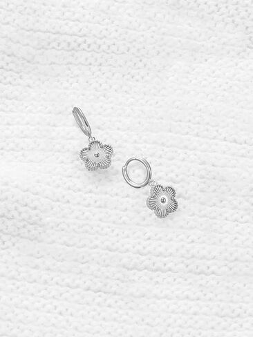 Gold Plated Five Leaf Clover Dangle Dot Earrings for Women Lucky Flower Jewelry in Kuwait