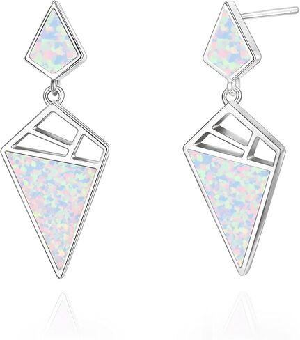 أقراط YFN أوبال من الفضة الإسترلينية أقراط متدلية على شكل قطرة هدايا مجوهرات للنساء in Kuwait