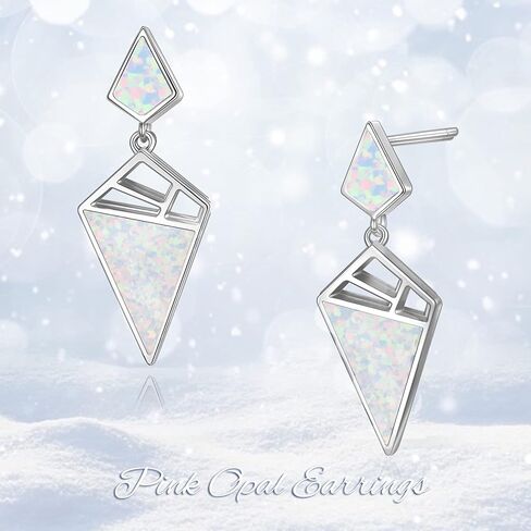 أقراط YFN أوبال من الفضة الإسترلينية أقراط متدلية على شكل قطرة هدايا مجوهرات للنساء in Kuwait