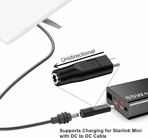 weishan 2-Pack USB C Female to DC Power Adapter for Starlink Mini, PD 100W Type C Fast Charging Extension Adapter with Outdoor Waterproof DC Barrel in Kuwait