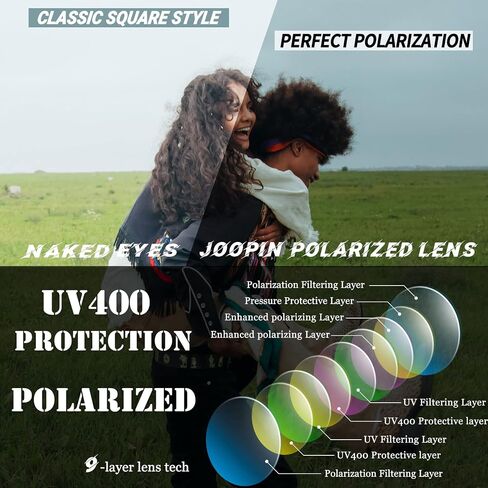 Joopin 3 حزمة نظارات شمسية مربعة عصرية نظارات شمسية مستقطبة UV400 حماية ظلال الموضة للنساء والرجال أشعة مظللة in Kuwait