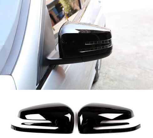 لمرسيدس بنز A B C E CLA GLA GLK S CLS Class C300 E300 غطاء مرآة الرؤية الخلفية مرآة جانبية حماية أغطية الجناح الخارجي مرآة تزيين الغطاء (أسود البيانو) in Saudi Arabia