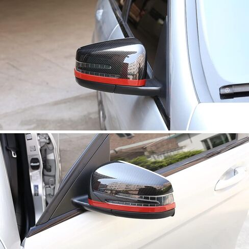 لمرسيدس بنز A B C E CLA GLA GLK S CLS Class C300 E300 غطاء مرآة الرؤية الخلفية مرآة جانبية حماية أغطية الجناح الخارجي مرآة تزيين الغطاء (أسود البيانو) in Saudi Arabia