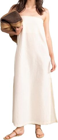 Gottex Beach Life Resort Bandeau Strapless Maxi Dress with Top Stitch Stylish Elegant and Versatile Swimsuit Women Coverup in Kuwait