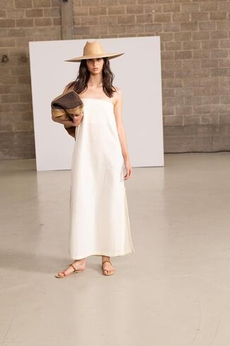 Gottex Beach Life Resort Bandeau Strapless Maxi Dress with Top Stitch Stylish Elegant and Versatile Swimsuit Women Coverup in Kuwait
