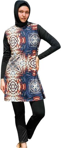 Islamic Long Sleeve Swimsuits for Women Modest Muslim Burkini 5 PCS | Full Cover Rash Guard | Arabic Swimwear in Saudi Arabia