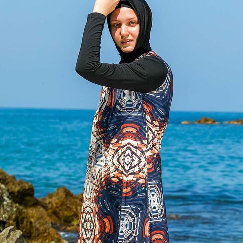 Islamic Long Sleeve Swimsuits for Women Modest Muslim Burkini 5 PCS | Full Cover Rash Guard | Arabic Swimwear in Saudi Arabia