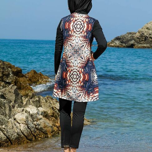 Islamic Long Sleeve Swimsuits for Women Modest Muslim Burkini 5 PCS | Full Cover Rash Guard | Arabic Swimwear in Saudi Arabia