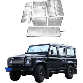Windshield Sunshade Car Foldable UV Ray Reflector Auto Front Window&Full-Window Glass Sun Shade for Land Rover Defender 90 110 2004-2022 (for Defender 2004-2018, Full-Window Glass Sunshade)