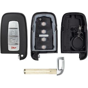 StandardAutoPart 4 Button Proximity Smart Key Fob Compatible Azera Genesis Sonata Forte Optima Rio Sorento SY5HMFNA04 (Shell Case)