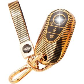 for Mercedes Benz Key Fob Cover Protection Keychain Car Key Case Fit for 2021-2025 S-Class G-Class E-Class EQE EQS Maybach S680 S580 S480 S320 S400 S450 S500 S600 GLC