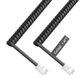 Uvital 2024 New Upgraded 1 Pack 16FT Landline Phone Cord(Coiled Length: 2FT), RJ9 High Elasticity Phone Handset Cord, Matte Black Telephone Cords for Landline Phones, No Tangle Phone Cord, Phone Wire