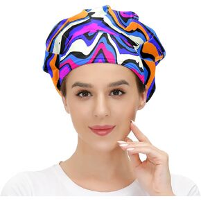 MUKJHOI Adjustable Working Caps, Tie Back Cover Hair Bouffant Hats Sweatband for Women Men, One Size Fit All - 20