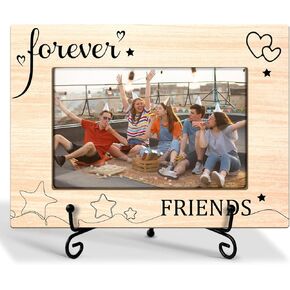 Friendship Gifts Picture Forever 4 x 6 Friends Picture Frame Wooden Picture Frame With Iron Stand Display Frame Desk Decor Home Decor - Forever Friends - 4x6 Horizontal Photo -59