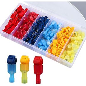 240 PCS Car Quick Splice Wire Terminals for 0.5-4MM Line, Nylon Vehicle Terminal Connectors, Universal Waterproof Automotive Terminals Assortment Kit for Trucks SUVs Cars (Multicolored)