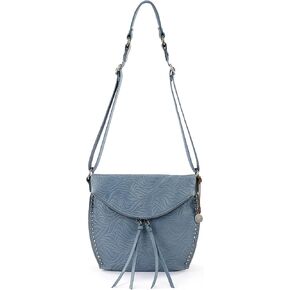 The Sak Silverlake Crossbody in Leather, Adjustable Crossbody Strap, Maritime Wave Emboss