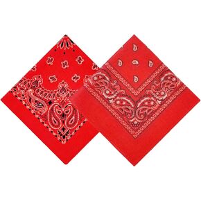 2/4 Pack Paisley Cowboy Bandanas Handkerchiefs Outdoor Cotton Head Scarf Headband Headwear Face Mask for Men Women