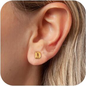 Gold Stud Earrings for Women - Gold Earrings for Women Teen Girls Gifts Trendy Dainty Cute 14K Gold Plated Bubble Letter Earrings Gold Stud Earrings Prom Earrings Gold Jewelry Gifts