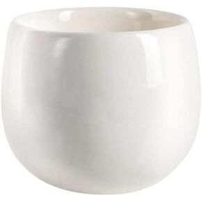 Serene Spaces Living Set of 2 Small Creamy White Ceramic Cup-Shaped Vase, Modern Floral Bowl Vase for Living Room Decoration, Entryway, Bedroom, Kitchen, Office, Measures 4" Diameter & 3.5" Tall