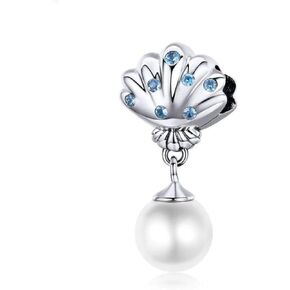 Marine Organism Pearly Shells Fish Tail Jellyfish Seagull Mermaid Charms 925 Sterling Silver Ocean Charms for Bracelets Women (Sea Shell Charms)