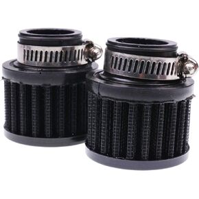2X 25mm 1'' Intake Universal Auto Air Filter Rubber End Clamp Black