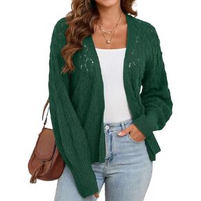 Iandroiy Women's Cardigan Sweaters Fall Open Front Lightweight Cardigans Knit Outerwear