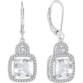 Birthstone Dangle Drop Earrings 925 Sterling Silver Padlock Leverback Earrings Jewelry Gifts for Women