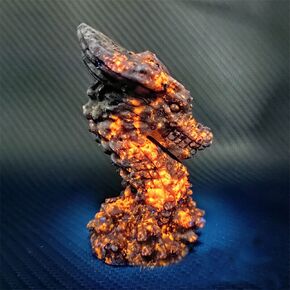 TEAMWILL 3" Natural Yooperlite Dragon Skull Carved Quartz Crystal Skull Reiki Healing Flame's stone
