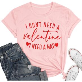 Valentine's Day Love Heart Shirts for Women Cute Valentines Blouse White Valentine Short Sleeve Tee Tops
