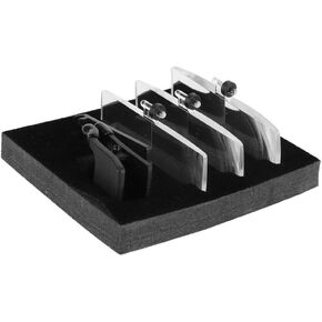 Magnifying Glass Lens Case, 1.5X 2.5X 3.5X Magnification Plastic Case Clip on Glasses Type Magnifier Magnifying Glass, 3 Clear Magnifying Lenses