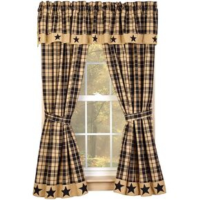 The Country House Collection Black Farmhouse Star 84" Drapery Panels
