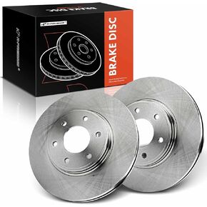 A-Premium 12.79 inch (324.90mm) Front Drilled and Slotted Disc Brake Rotors Compatible with Chevrolet, Saab Models - Trailblazer 2006-2009, 9-7x 2008-2009, 2-PC Set