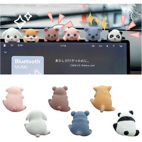 6PCS Car Navigator Screen Ornaments, Car Dashboard Ornaments, Funny Car Display Decoration, Car Interior Decoration Ornament Accessories for Women (Climbing Animals)