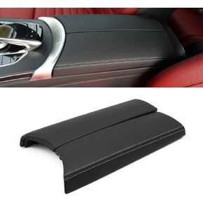 Leather Center Console Armrest Cover, Interior Central Armrest Storage Box Protect Cover Accessories Trim Replacement for Mercedes Benz C GLC W205 W253 C200 C300 C350 GLC200 GLC300 (Model C)