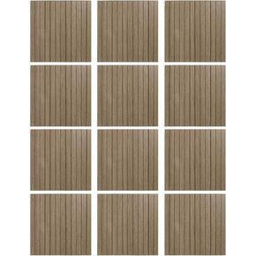 Aboofx 12 PCS Acoustic Panels for Wall, 11.8" x 11.8" Soundproof Wall Panels for Interior Decor, MDF Waterproof Slat Wood Wall Paneling Peel and Stick Wallpaper, Cover 11.6 Sqft (Oak Brown)