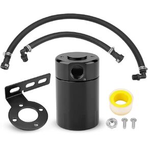 JDMON Air Oil Separator, Aluminum Oil Catch Can Compatible with 2019-2022 Chevy Silverado GMC Sierra 1500 , Compatible with 2021-2022 Chevy Tahoe Suburban GMC Yukon, Oil Air Reservoir with Fuel Line