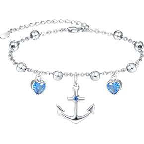 Palpitate Anchor Bracelets for Women Sailor Bracelet Nautical Bracelets 925 Sterling Silver Anchor Jewelry Birthday Gifts for Women