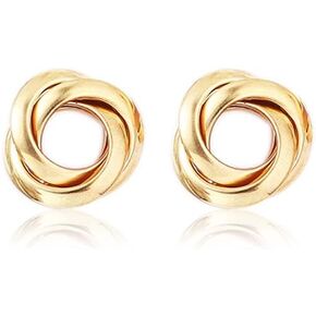 Chunky Gold Knot Earrings for Women Gold Geometric Drop Dangle Earrings for Women New 18K Chunky Trendy Knot Stud Small Twisted Link Earring Cute Knot Earrings Statement Stud Earrings Trendy Jewelry Gift