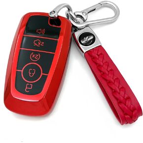 Creativity Advanced soft TPU Key Case Suitable for Ford Mustang Edge Escape Explorer F150 F250 F350 F450 F550 Fusion Expedition 4/5Buttons Smart Key (Silver Combination)