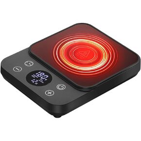Mug Warmer - Fast Heating, Coffee Cup Warmer for Desk Auto Shut Off, 1-12h Timer for Scheduled Start, 7 Temp Settings up to 180°F, Ideal for Coffee, Tea, Milk, Cocoa & Candles, Black (No Cup)