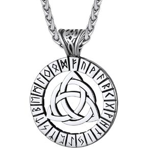 Richsteel Viking Celtic Trinity Knot Necklace for Men Women Nordic Rune Triquetra Pendant Witchcraft Jewelry for Men Women