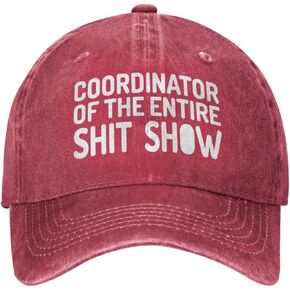 Coordinators of The Entire Shit Show Hat Women Baseball Cap Funny Hats Red