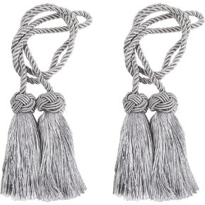 pson A Pair Double Tassel Curtain Tiebacks, Decorative Handmade Braided Rope for Curtain, Bedroom, Bathroom, Office (Gold)