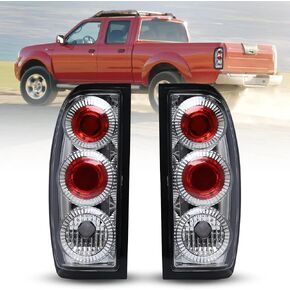 استبدال ضوء الذيل ROXX متوافق مع 1998 1999 2000 2001 2002 2003 2004 Nissan Frontier Driver وغطاء المصابيح الخلفية الجانبية للركاب مع عدسة HD (ليس لديها لمبة) (عدسة سوداء شفافة)